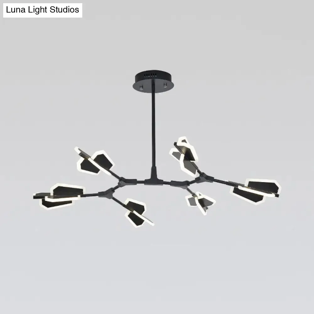 Branch Shaped LED Chandelier Light for Postmodern Metallic Living Room Ceiling Lighting