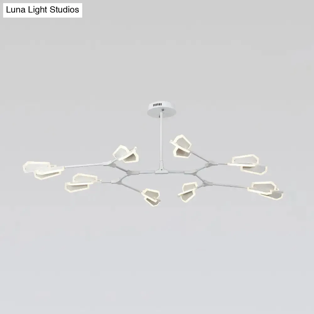 Branch Shaped LED Chandelier Light for Postmodern Metallic Living Room Ceiling Lighting