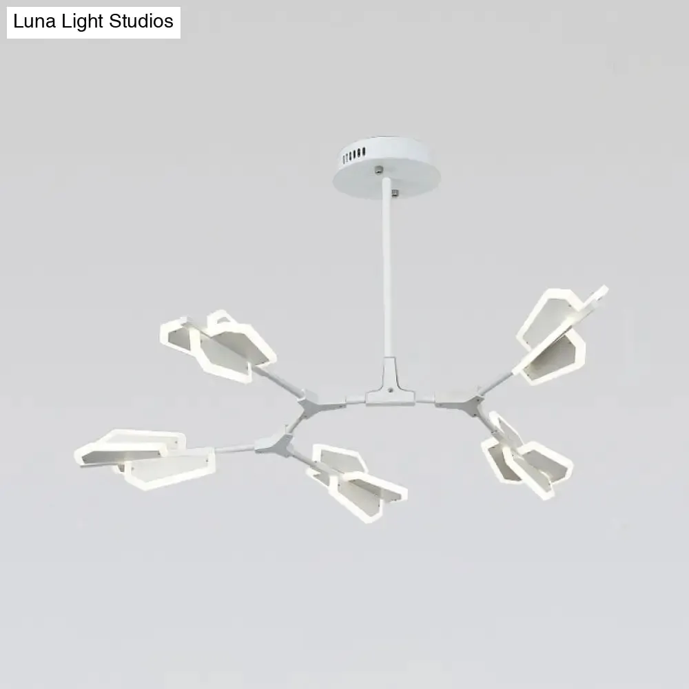 Branch Shaped LED Chandelier Light for Postmodern Metallic Living Room Ceiling Lighting