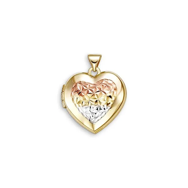 Bright Cut Heart Locket