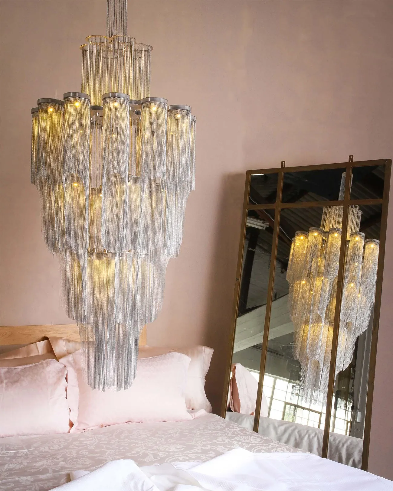 Cascade Silver Chandelier