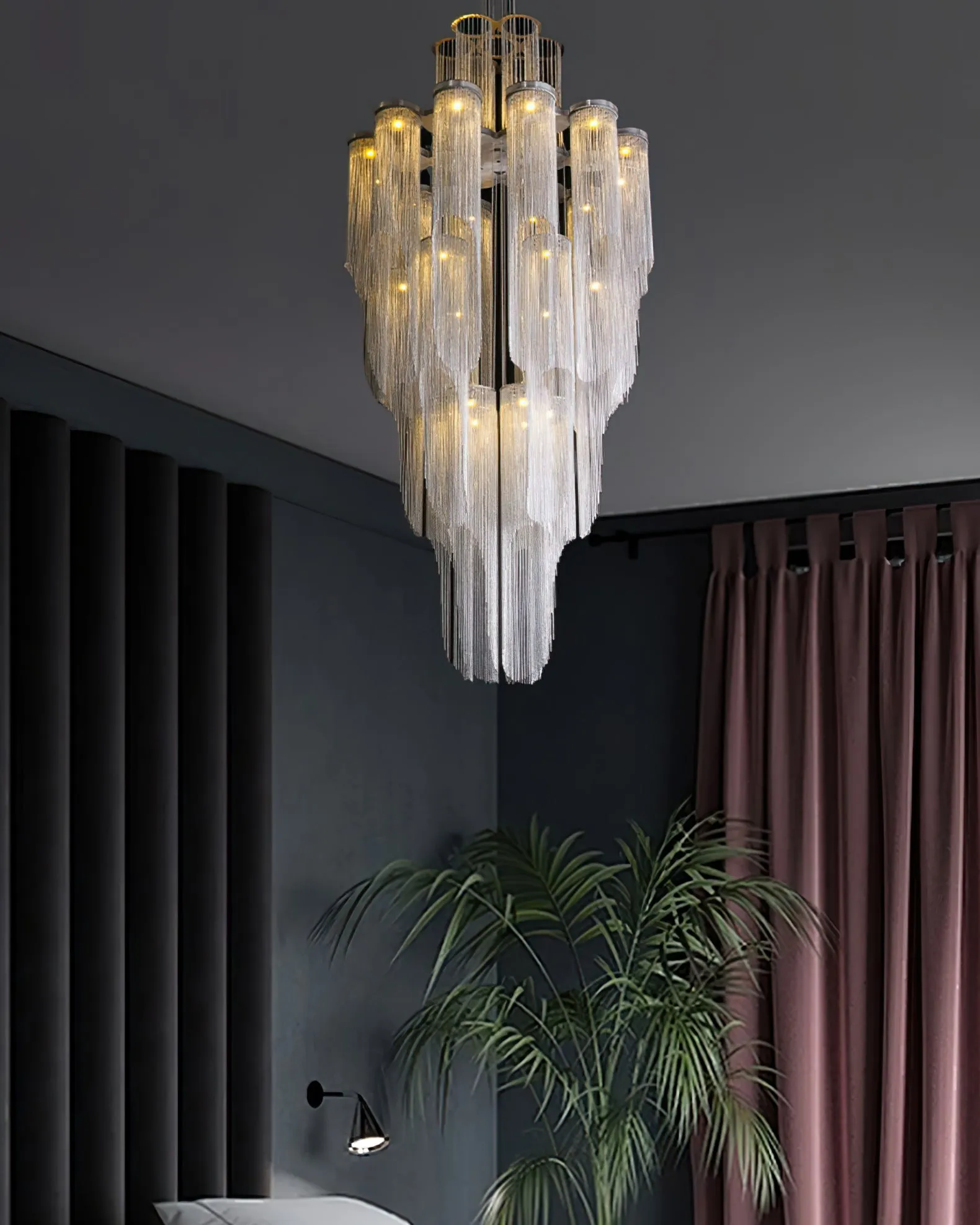 Cascade Silver Chandelier