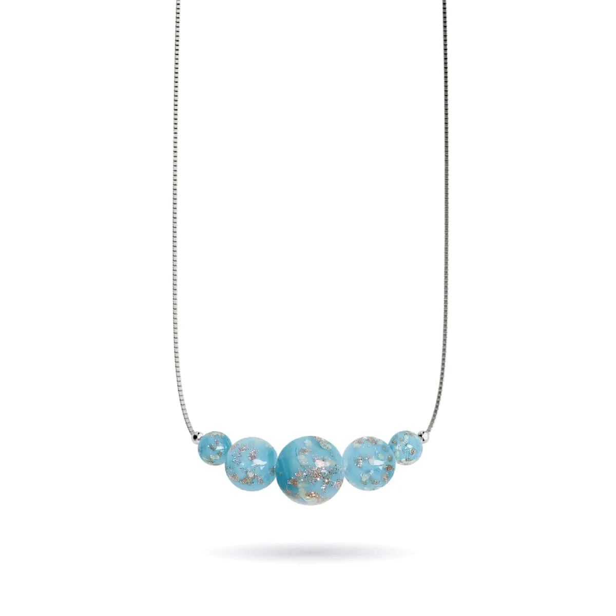 Cerulean | .925 Sterling Silver | Firefly Glass Infinity Clasp Necklace