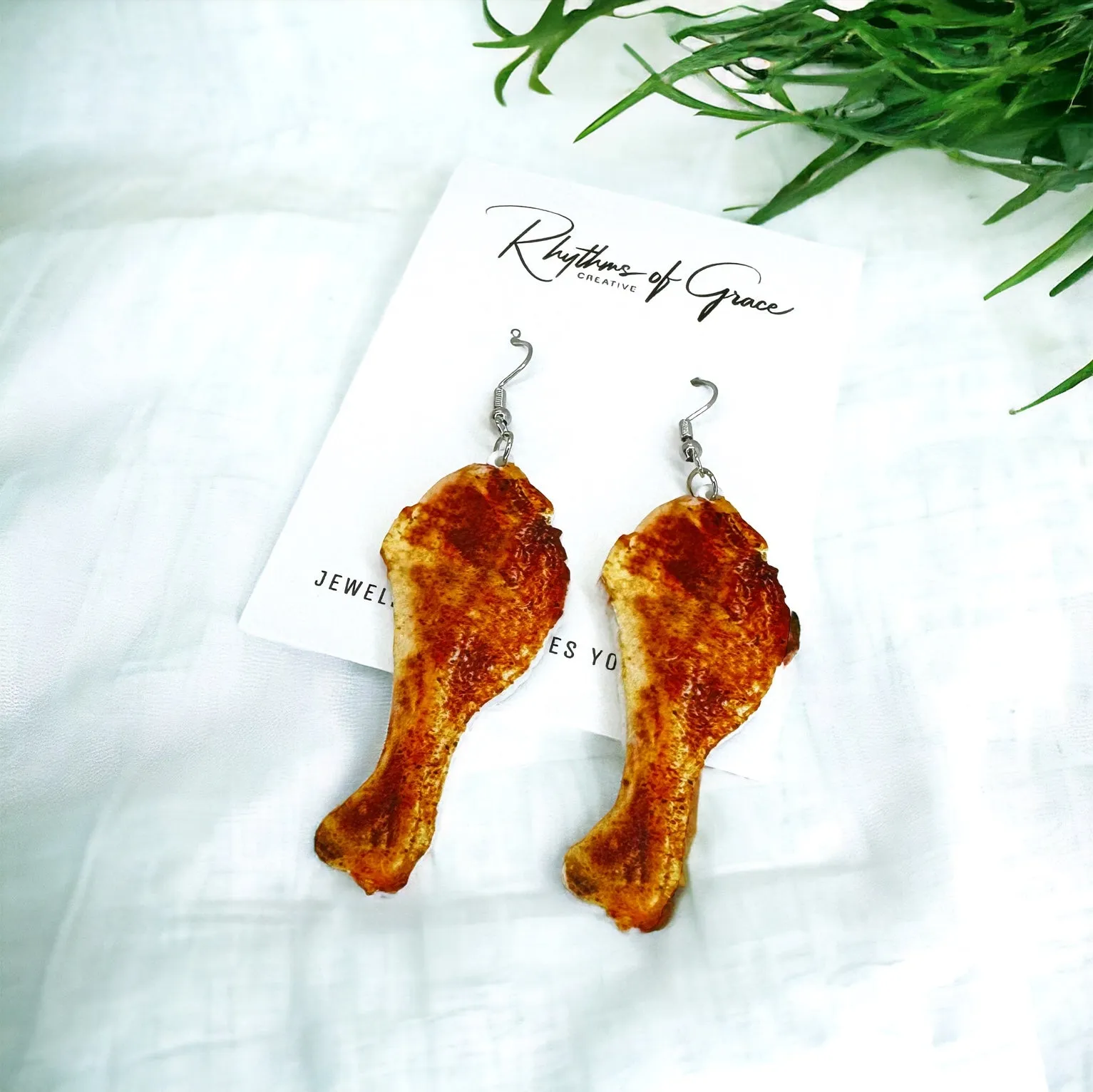 Chicken Wings Earrings - Chicken Wings Jewelry, Chicken Earrings, Handmade Earrings, Hot Wings, Food Earrings, Hot Ones