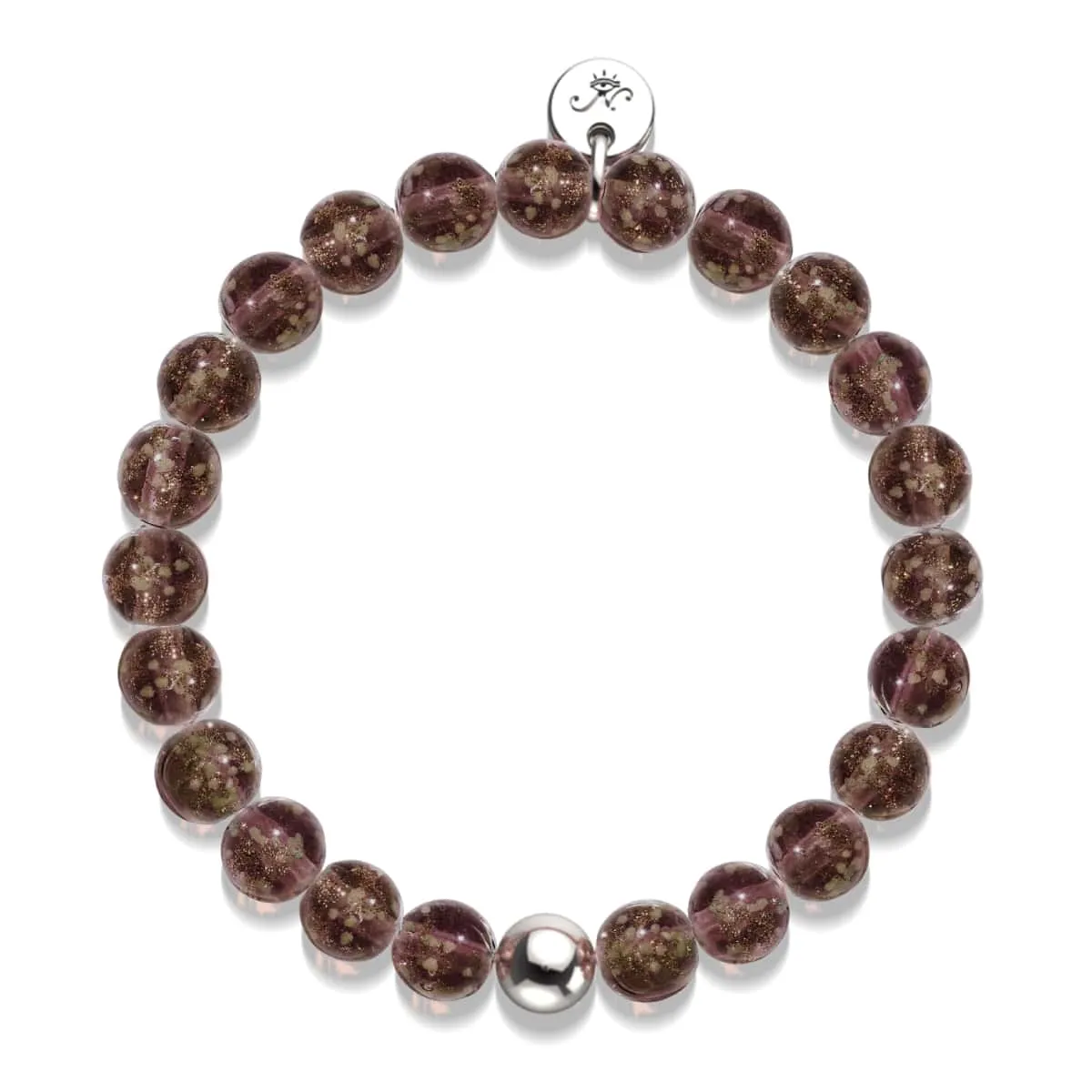 Chocolate | .925 Sterling Silver | Firefly Glass Bracelet