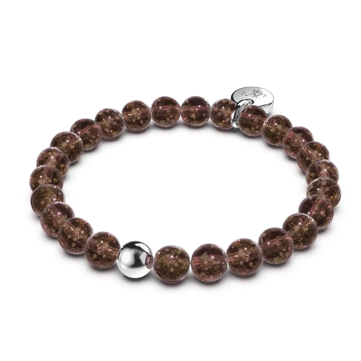 Chocolate | .925 Sterling Silver | Firefly Glass Bracelet