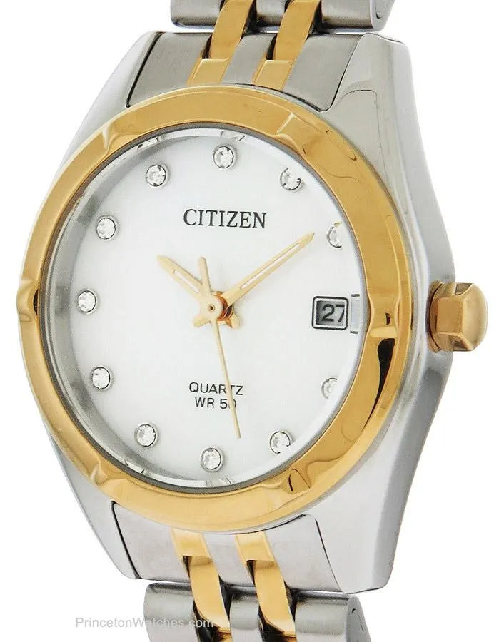 Citizen Womens Quartz - Two-Tone Case & Bracelet - Crystal - Date - 50m - MOP