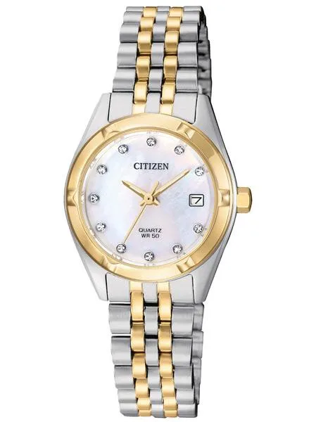 Citizen Womens Quartz - Two-Tone Case & Bracelet - Crystal - Date - 50m - MOP