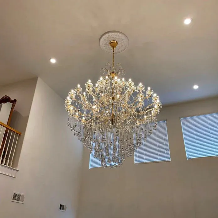 Classic Modern Multi-layers Crystal Chandelier for Staircase/Foyer/Villa