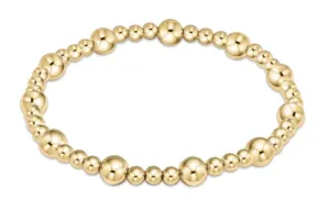 Classic Sincerity Pattern 6mm Bead Bracelet- Gold