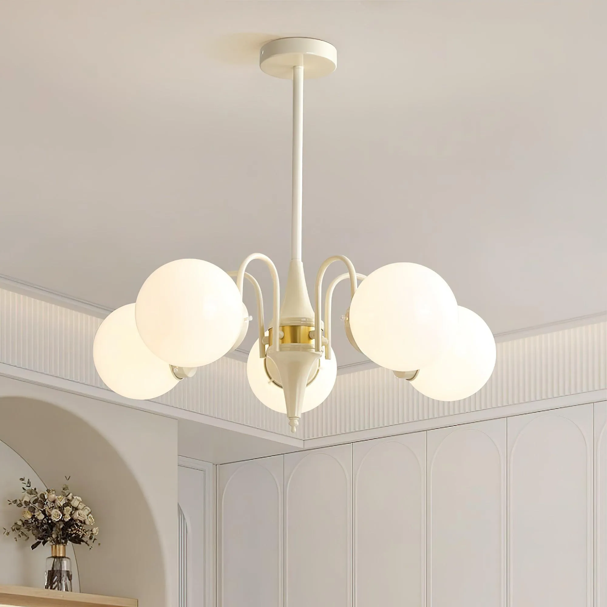 Cream Ball Chandelier