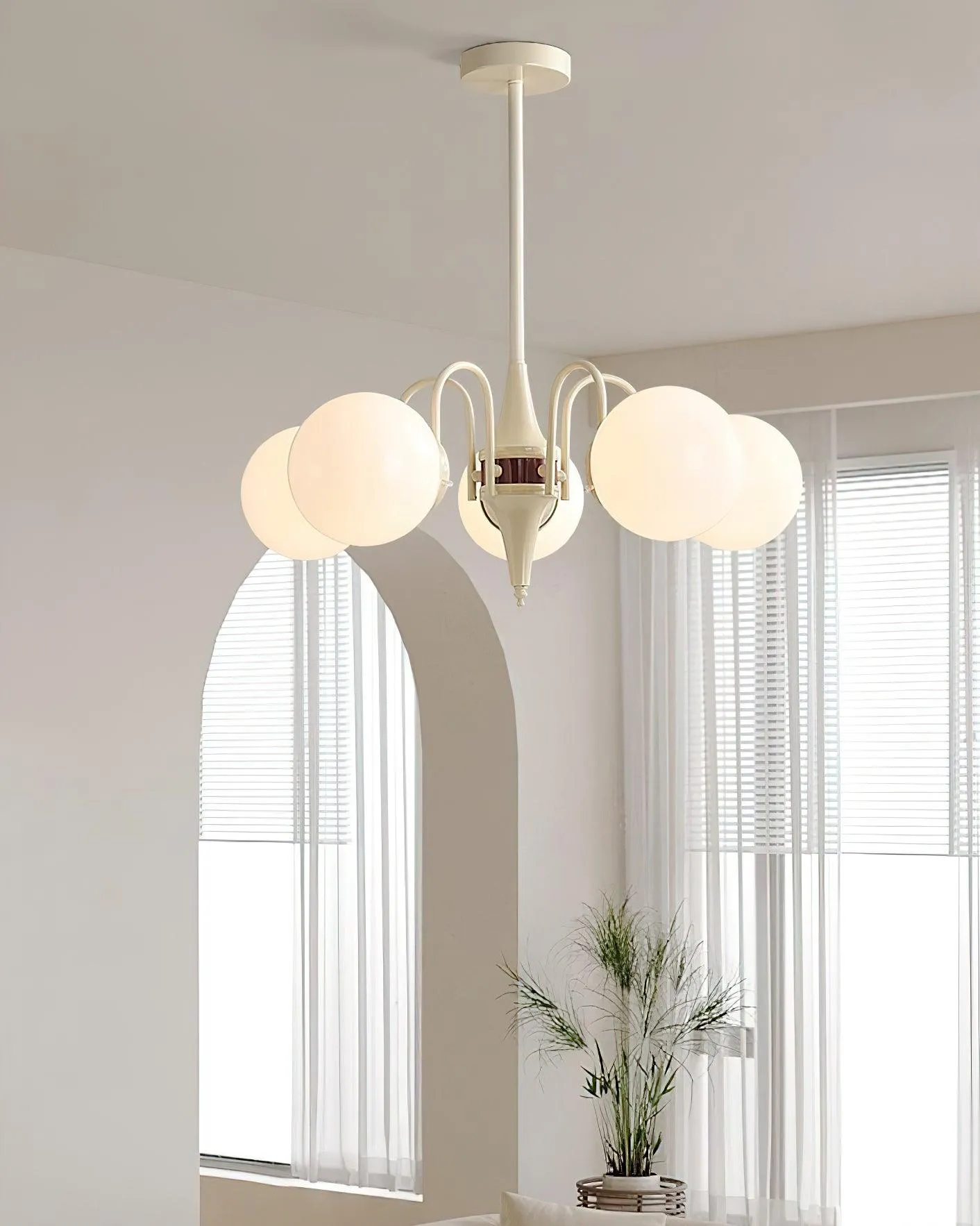 Cream Ball Chandelier