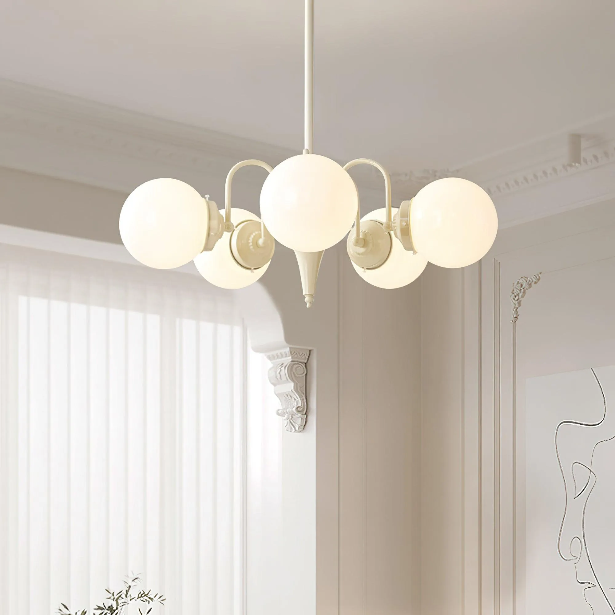 Cream Ball Chandelier