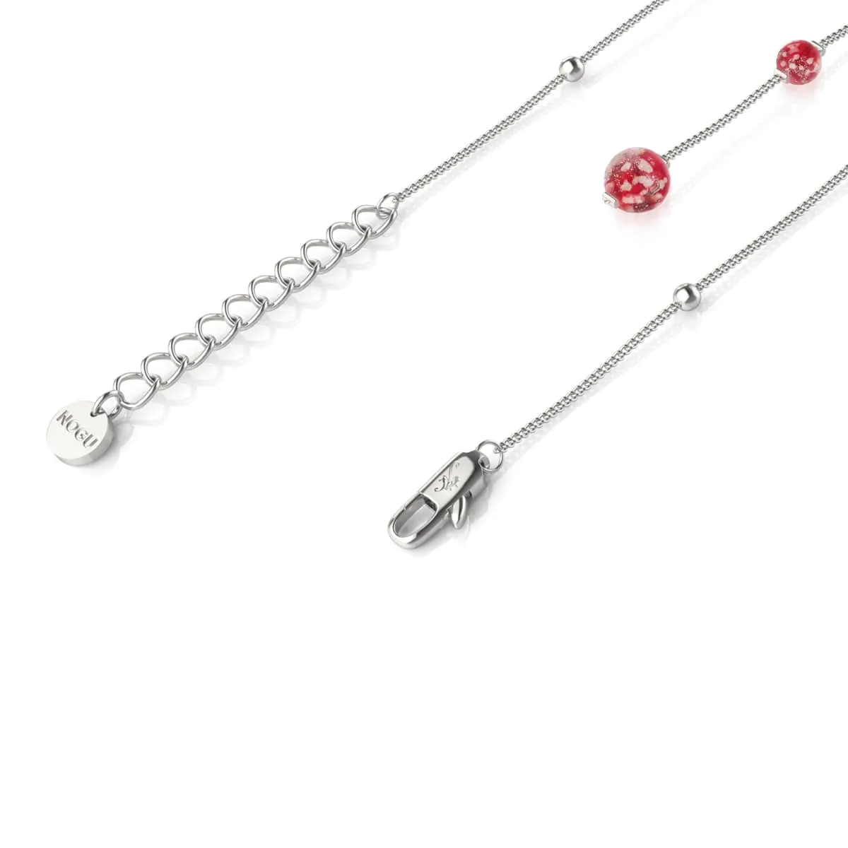 Crimson | Silver | Firefly Glass Cascade Double Pendant