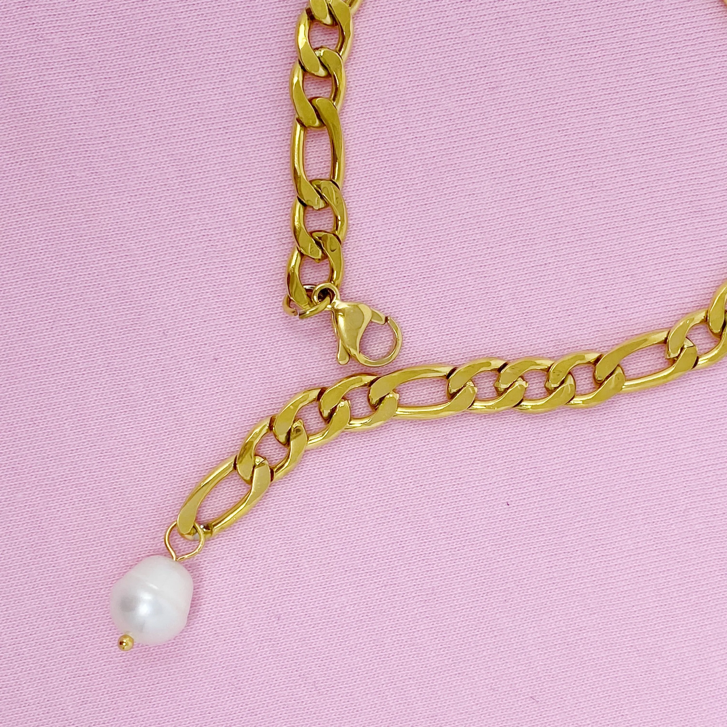 Cuban Link Pearl Bracelet