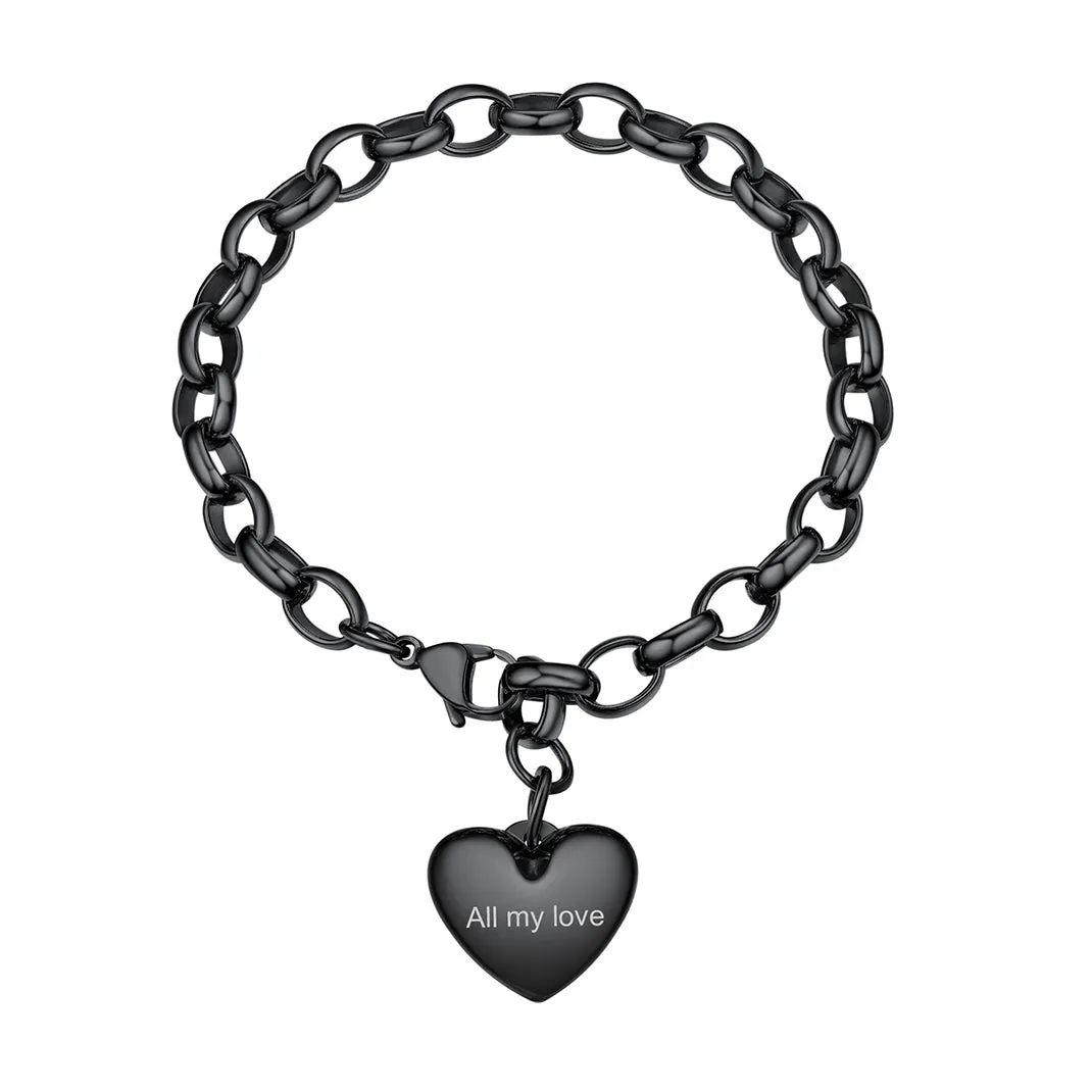 Custom Heart Shape Bracelets Memorial Gift for Men Women