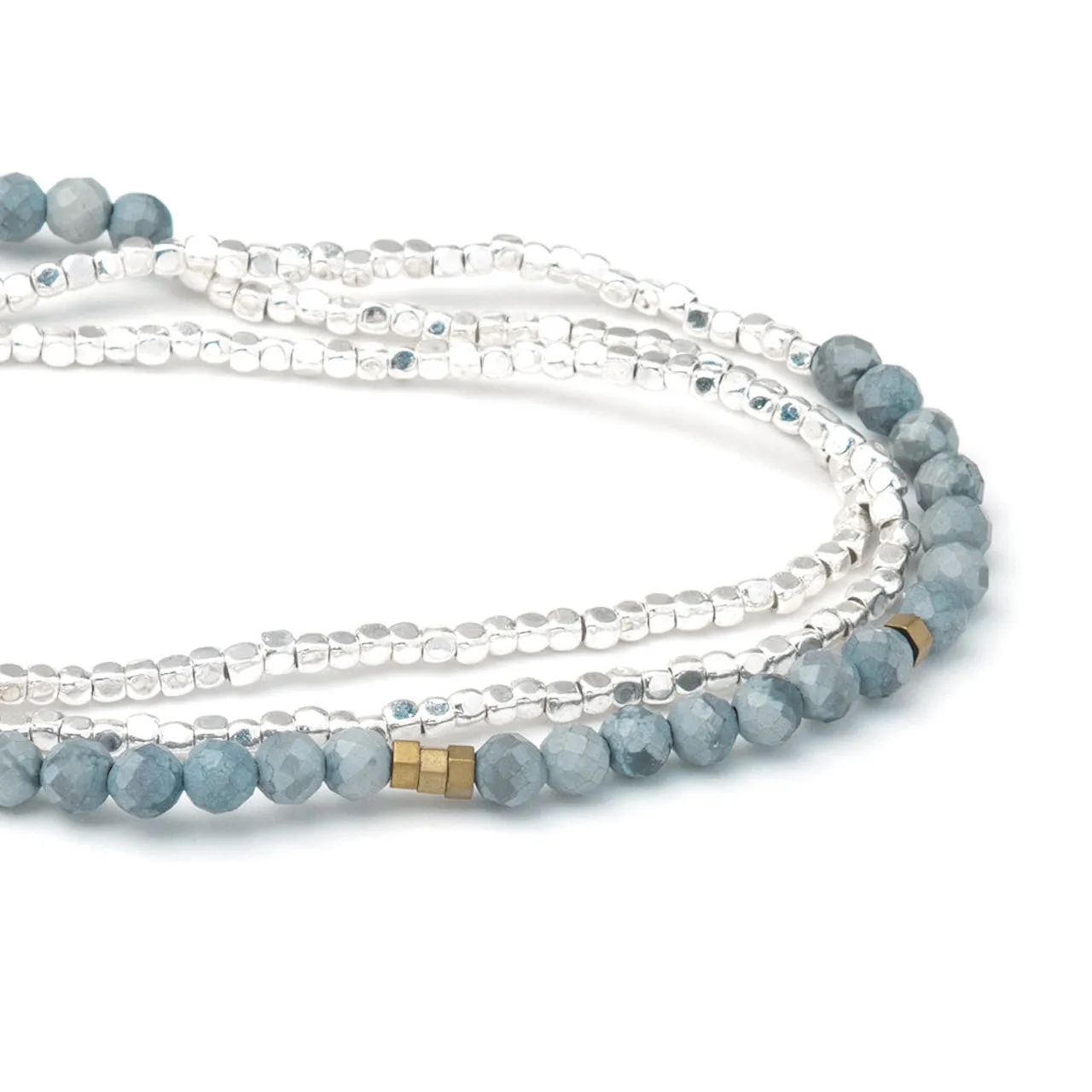 Delicate Stone Blue Howlite Wrap Bracelet