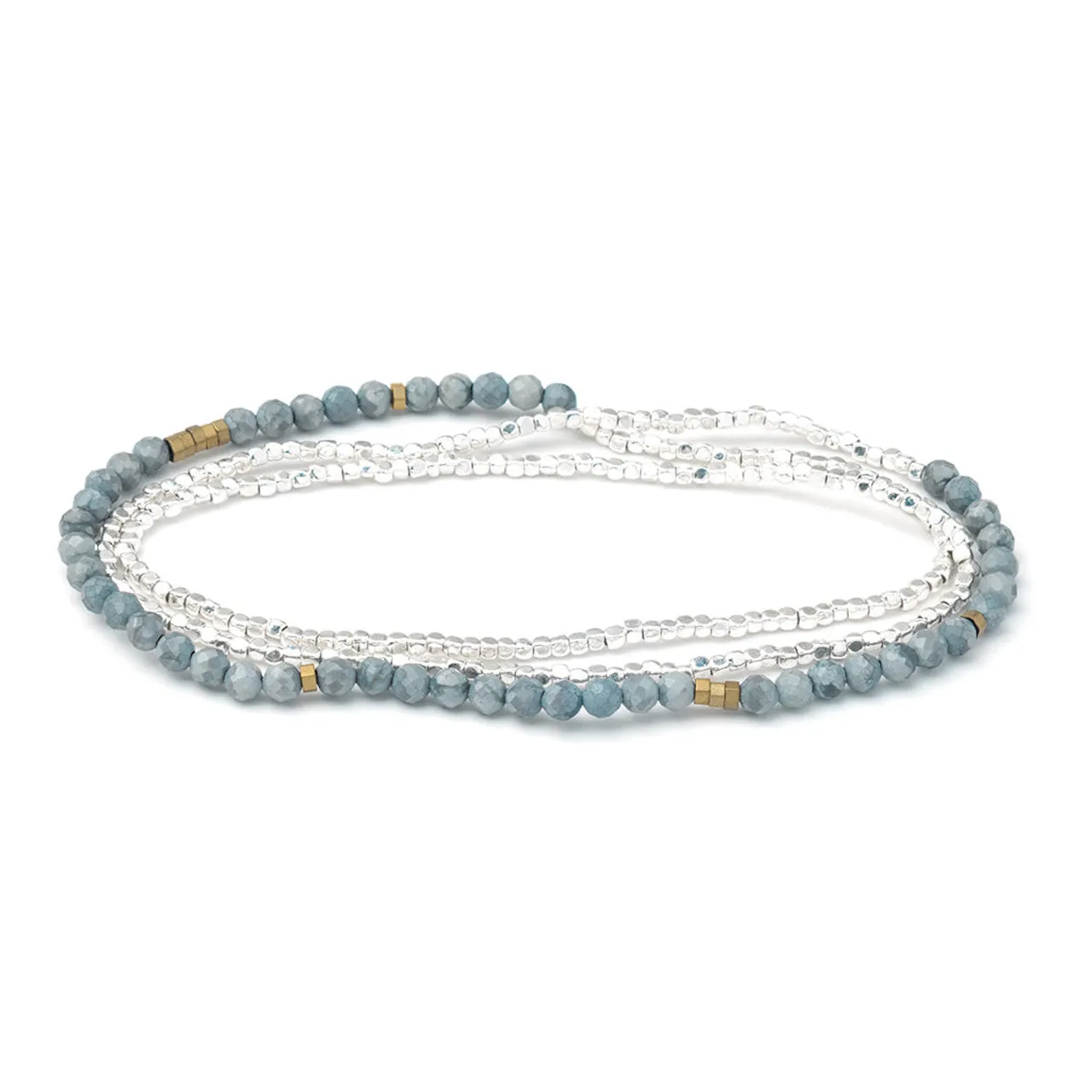 Delicate Stone Blue Howlite Wrap Bracelet