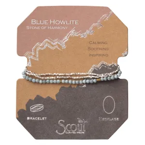 Delicate Stone Blue Howlite Wrap Bracelet