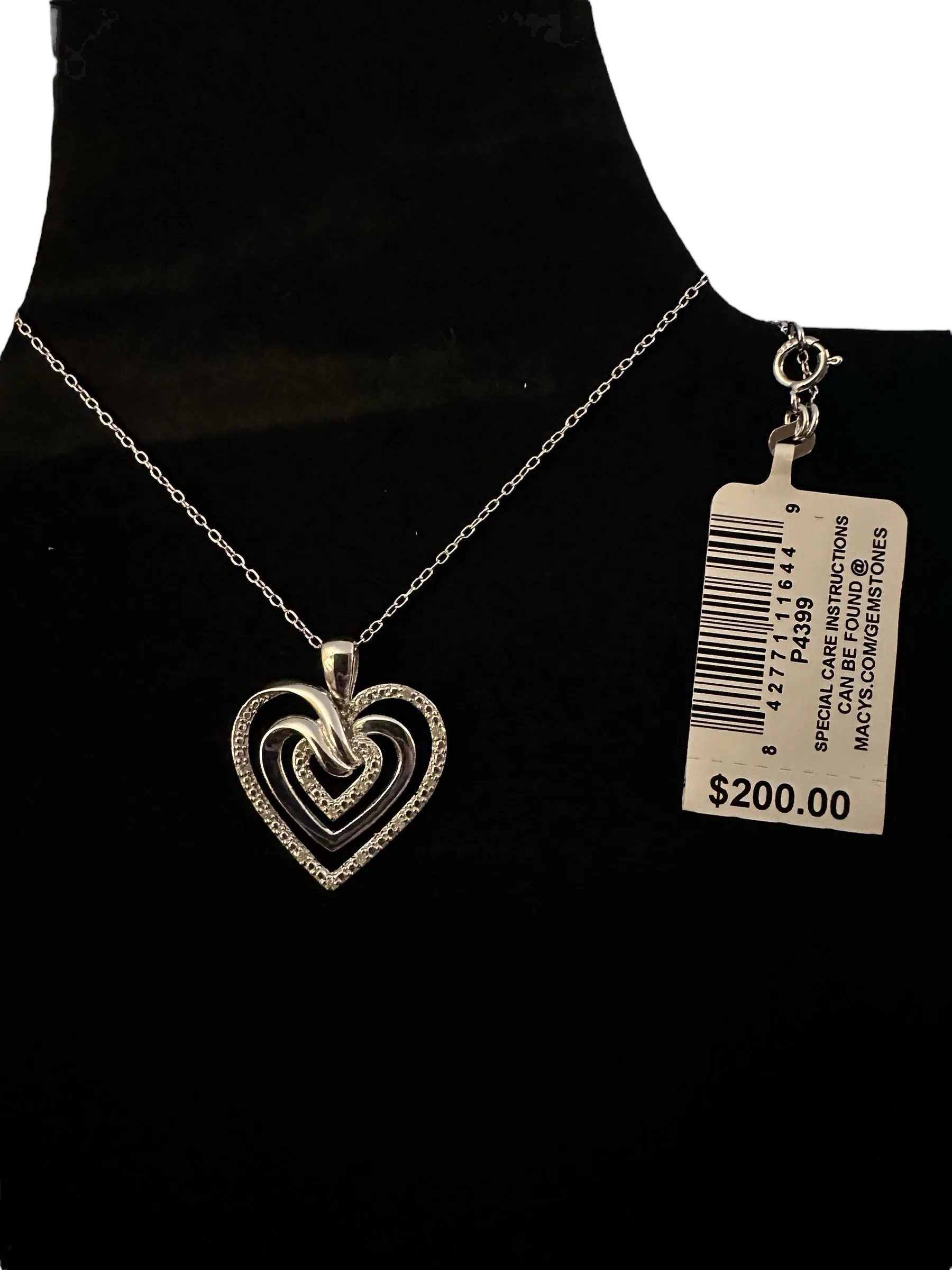 Diamond Multi-Heart 18" Pendant Necklace (1/10 ct. t.w.) in Sterling Silver