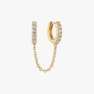 Double Pave Chain Huggie Earring