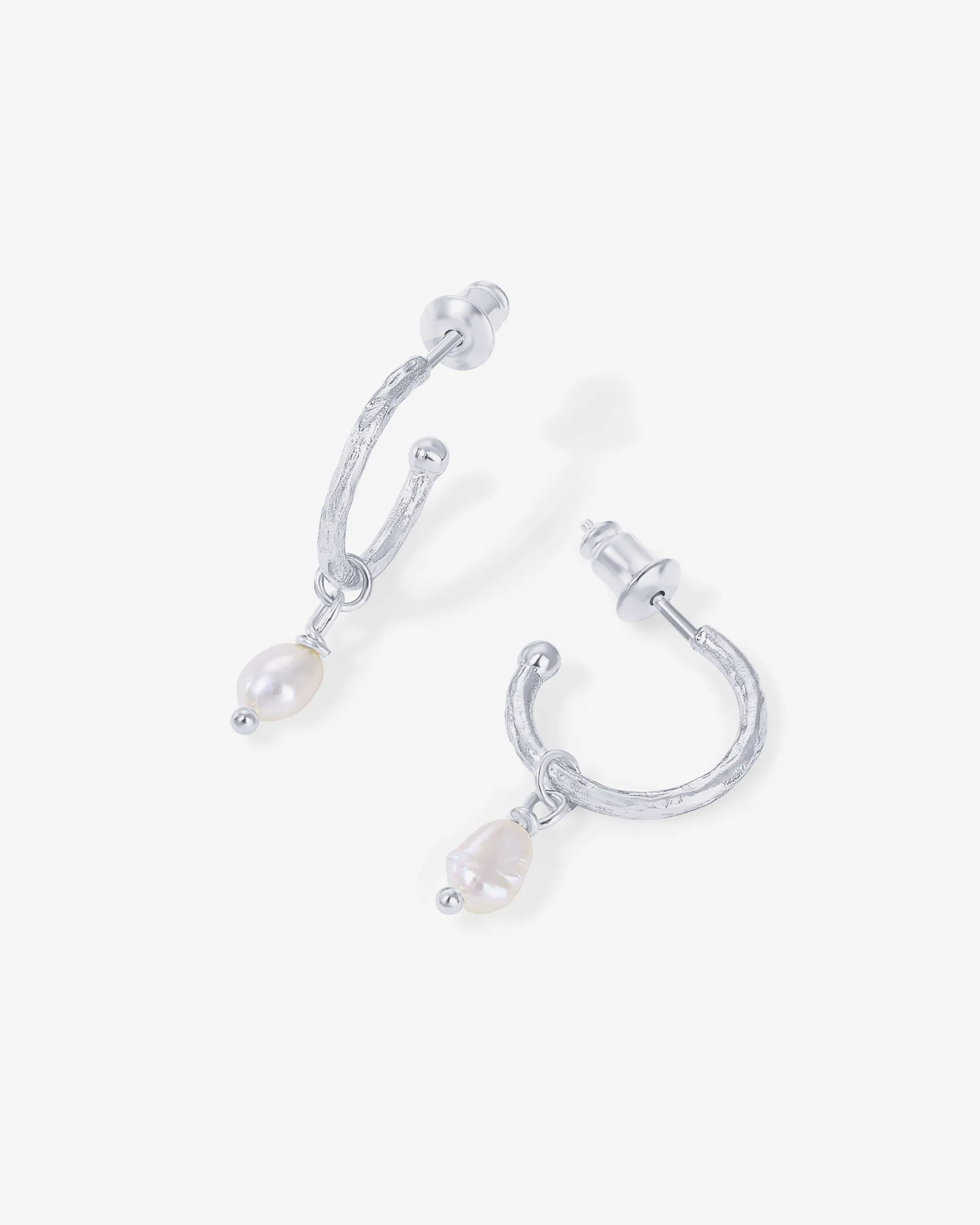 Drop Pearl Hoops