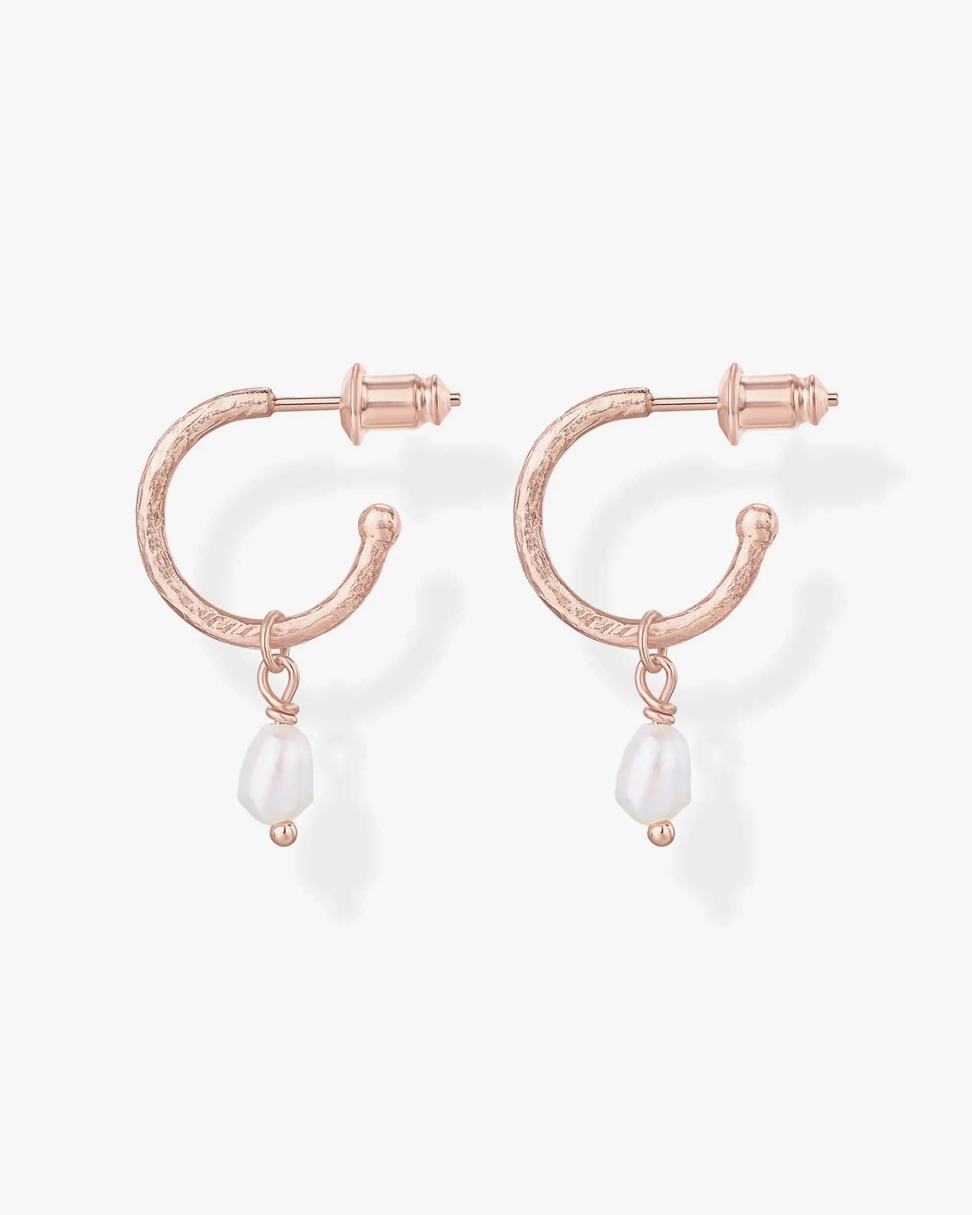 Drop Pearl Hoops