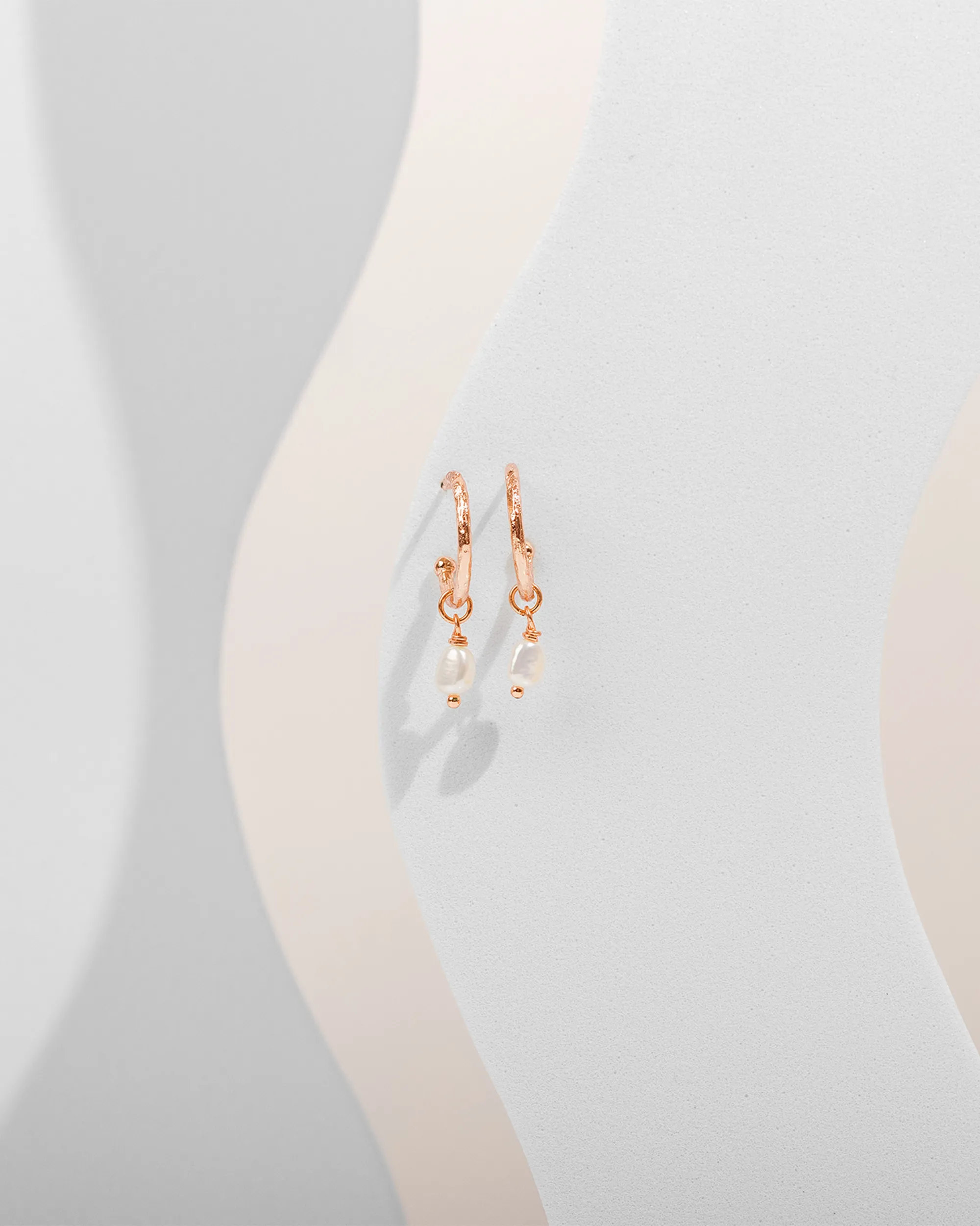 Drop Pearl Hoops