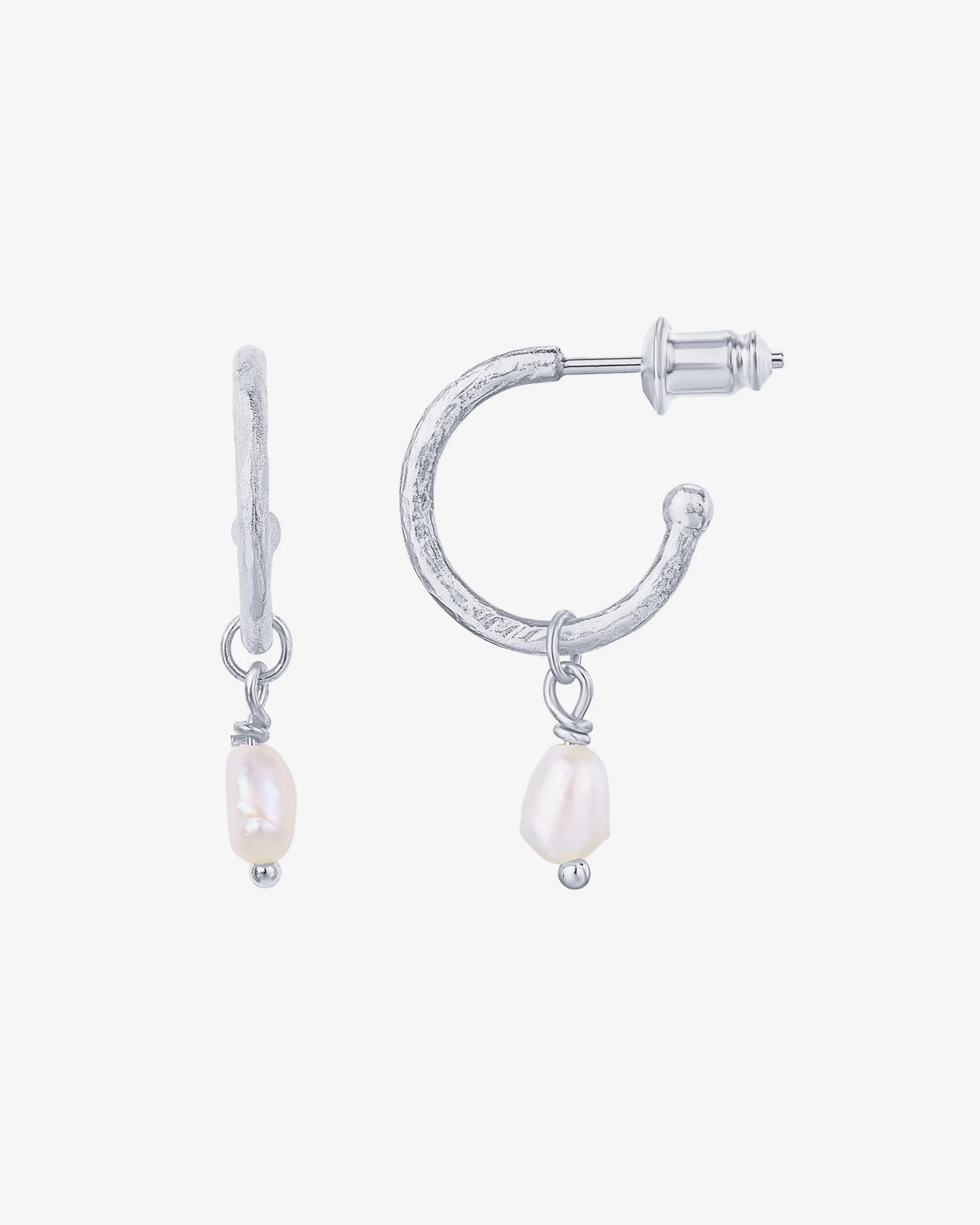 Drop Pearl Hoops