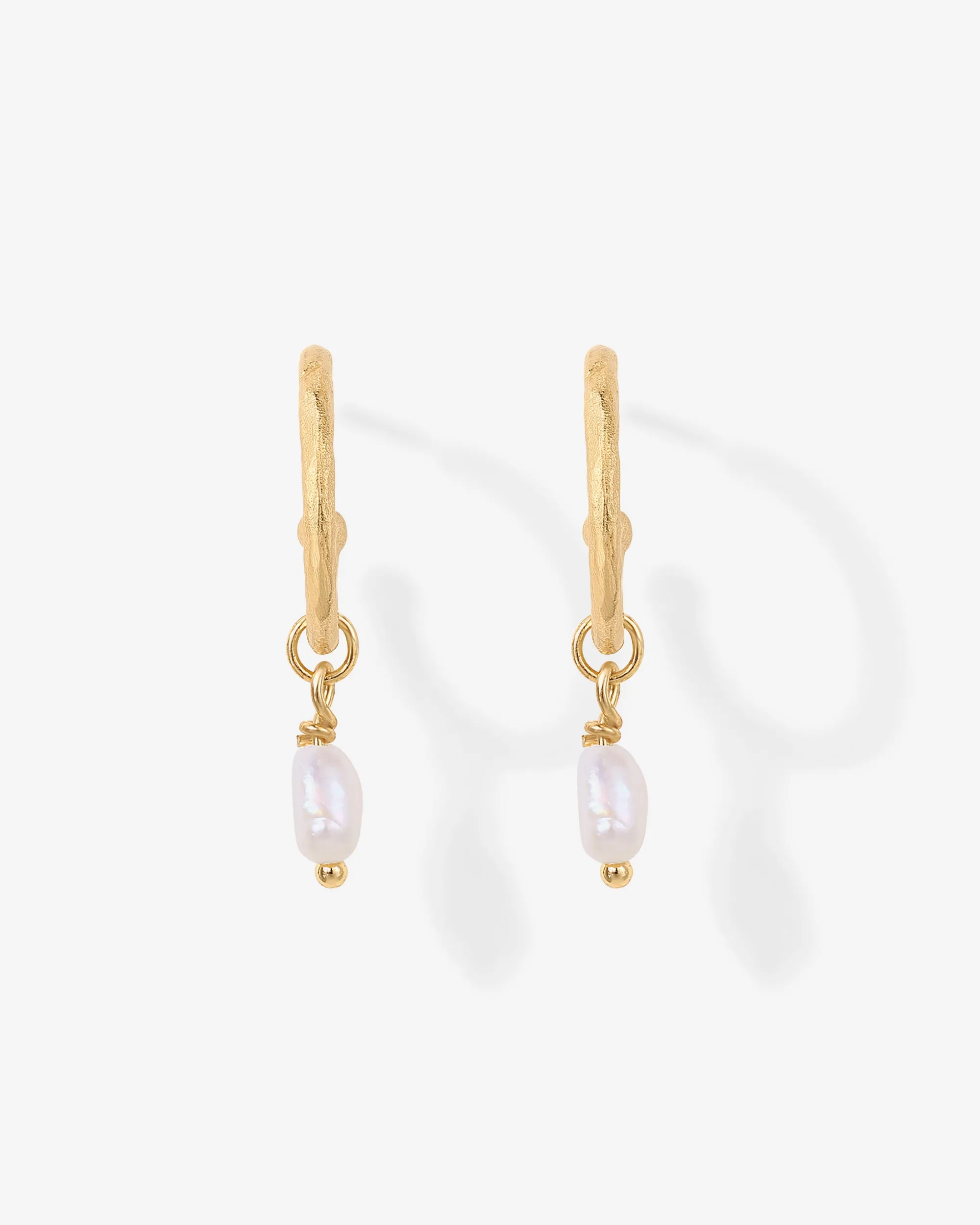 Drop Pearl Hoops