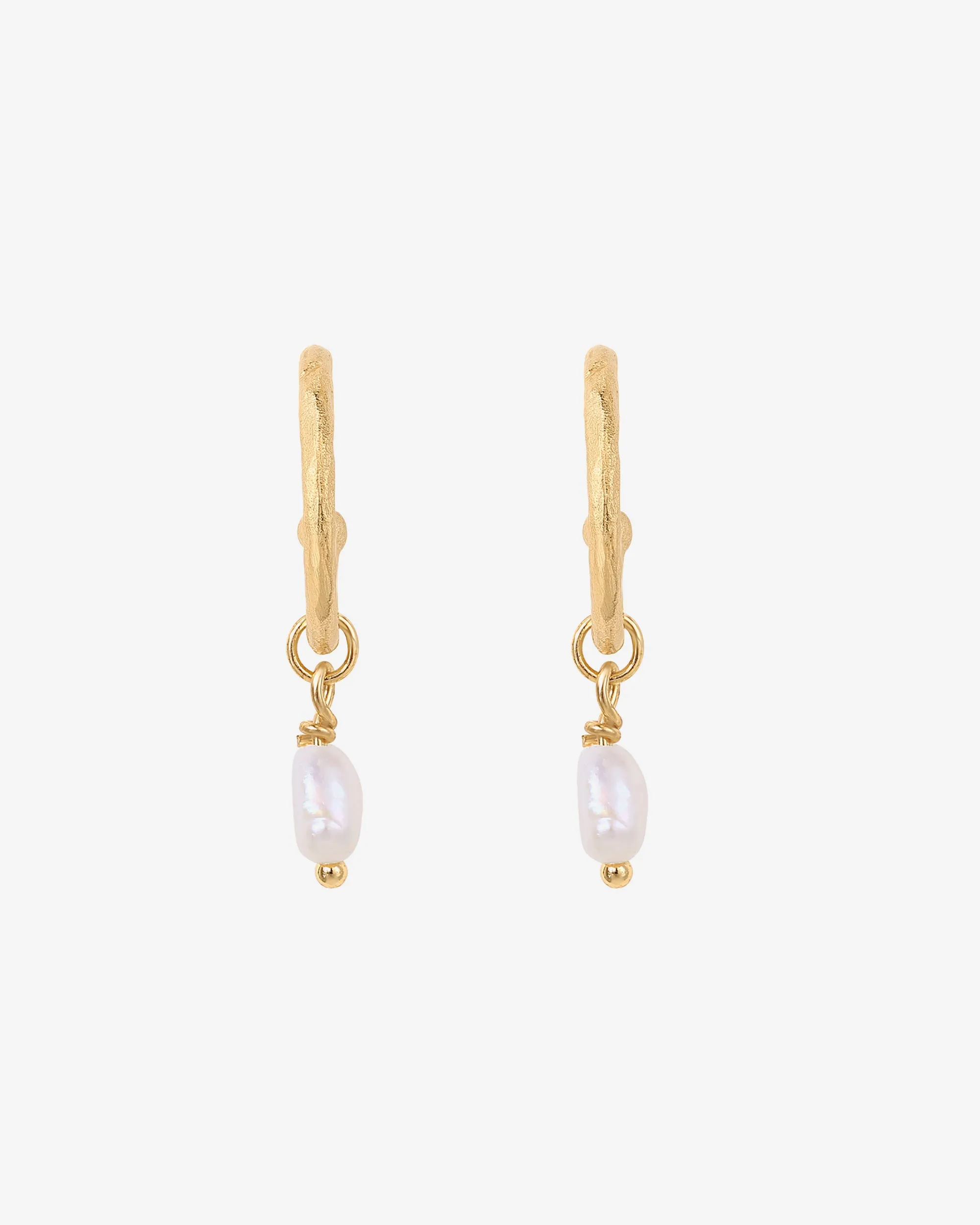 Drop Pearl Hoops