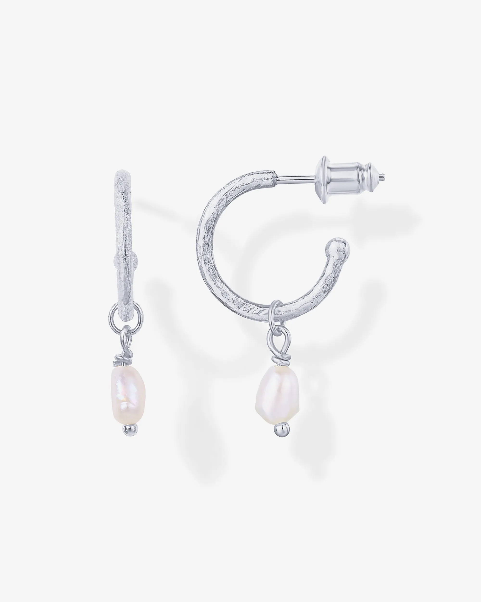 Drop Pearl Hoops