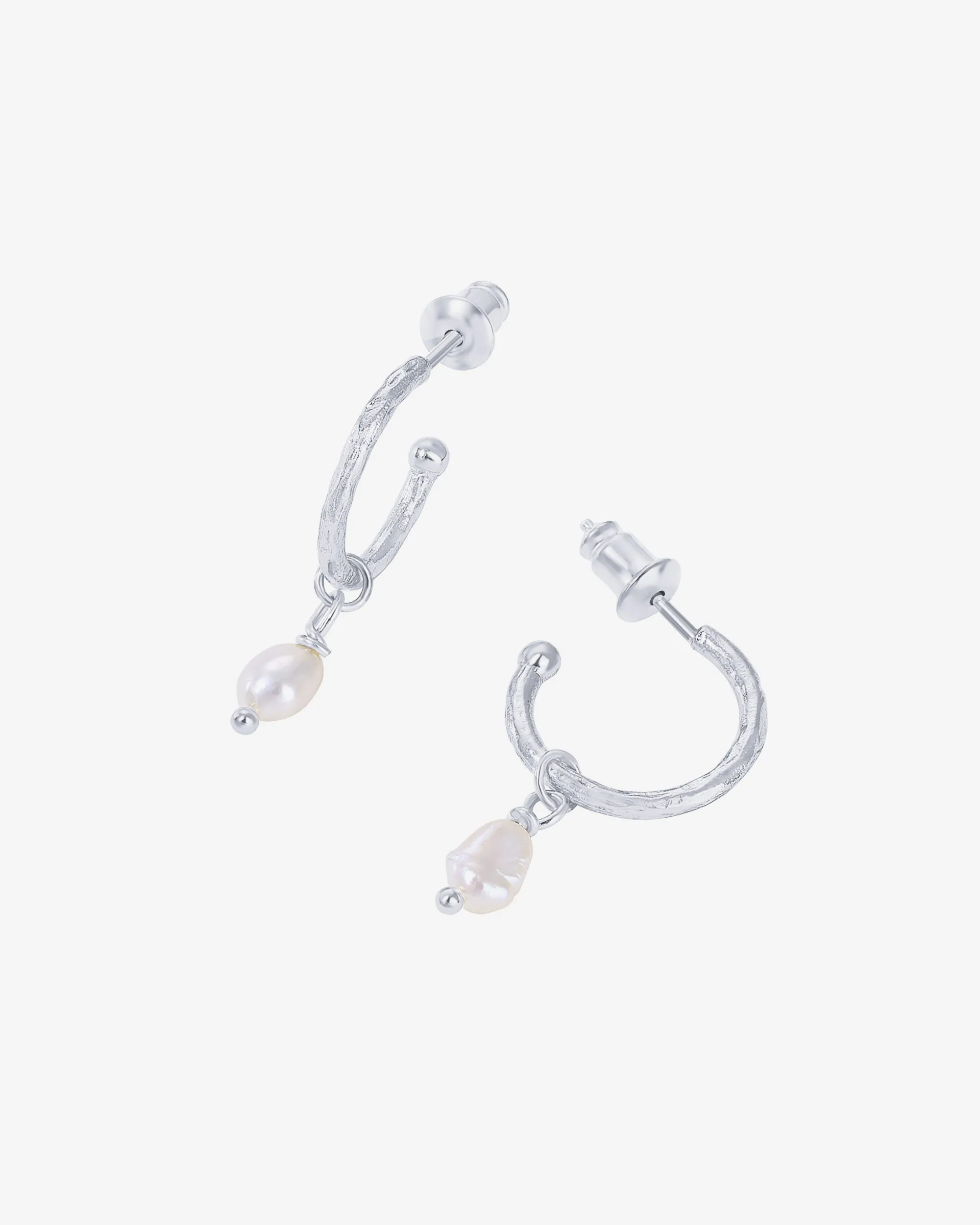 Drop Pearl Hoops