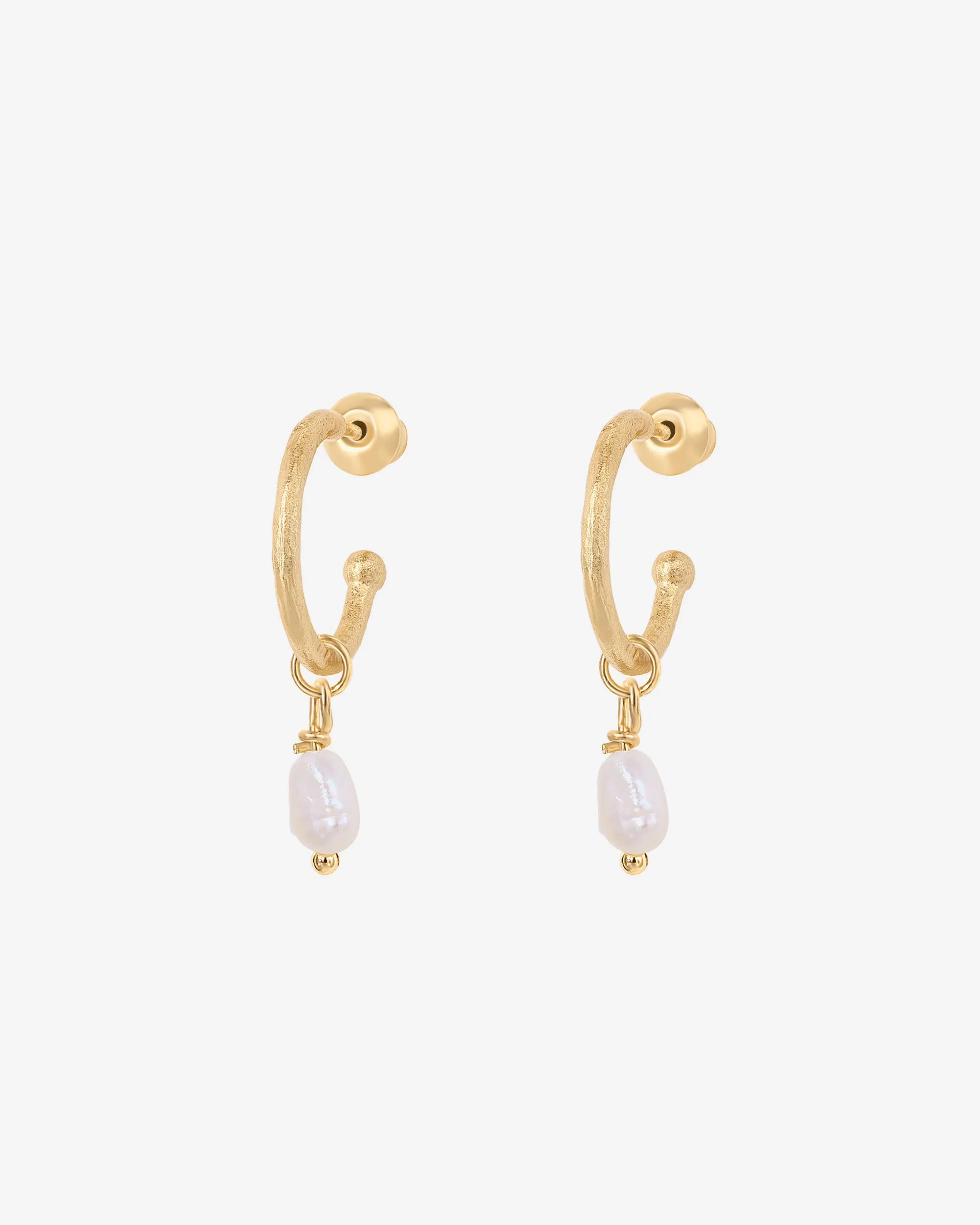 Drop Pearl Hoops