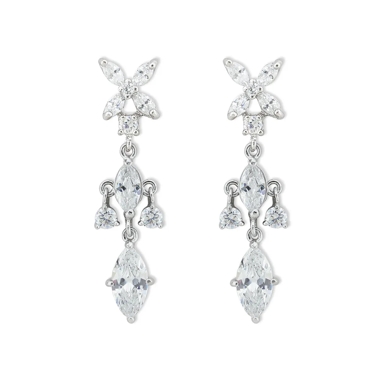 Elegant Drop Earrings with Marquise Stones