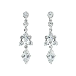 Elegant Drop Earrings with Marquise Stones