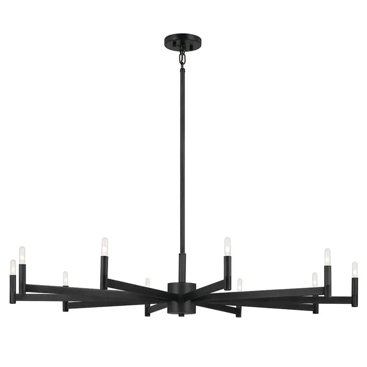 Erzo 48 in. 10 Lights Chandelier Black Finish