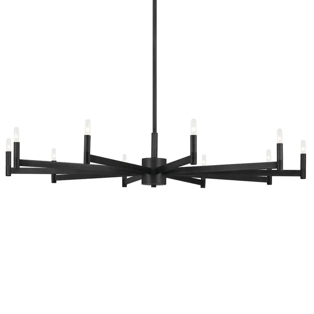 Erzo 48 in. 10 Lights Chandelier Black Finish