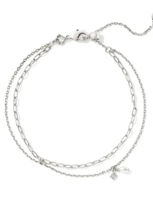 Eve Multi Strand Bracelet Rhod White Pearl by Kendra Scott