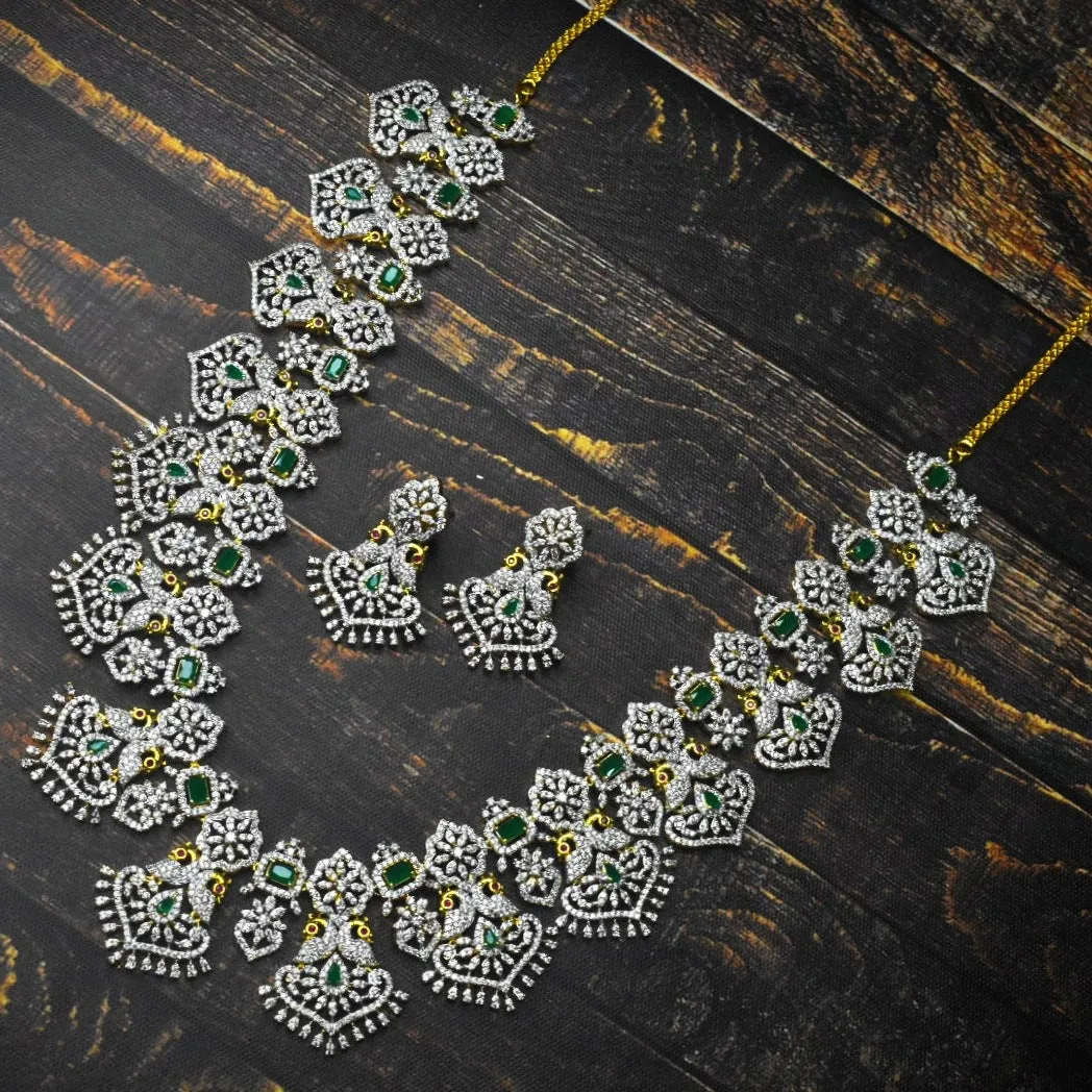 Exotic Grand American Diamonds & Emeralds Haram By Asp Fashion Jewellery