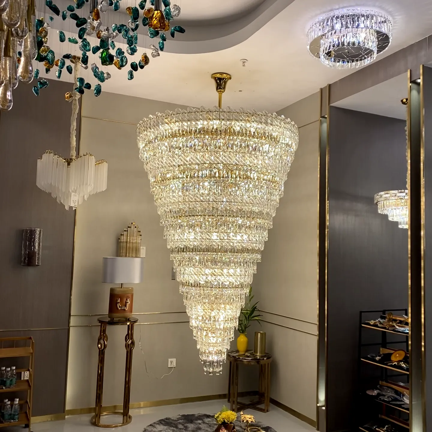 Extra Large Luxury Crystal Chandelier for Staircase/Living Room/Foyer/Villa