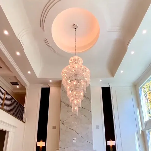 Extra Large Spiral Crystal Chandelier for Staircase/Foyer/Living room