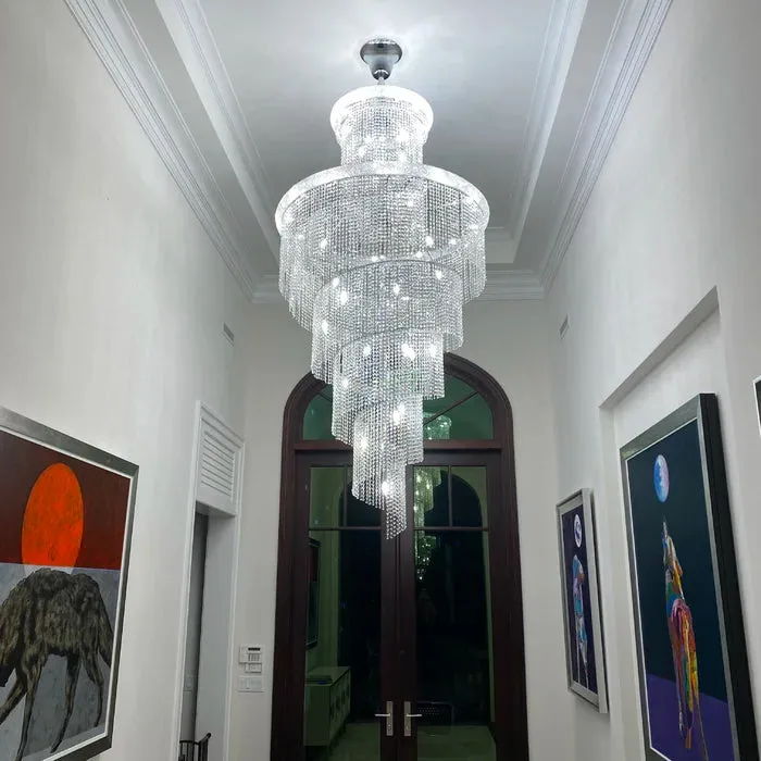 Extra Large Spiral Crystal Chandelier for Staircase/Foyer/Living room