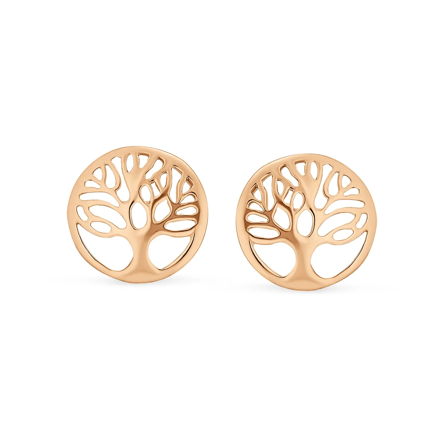 Family Oval Circle Wishing Tree of Life Drop Stud Earrings .925 Silver