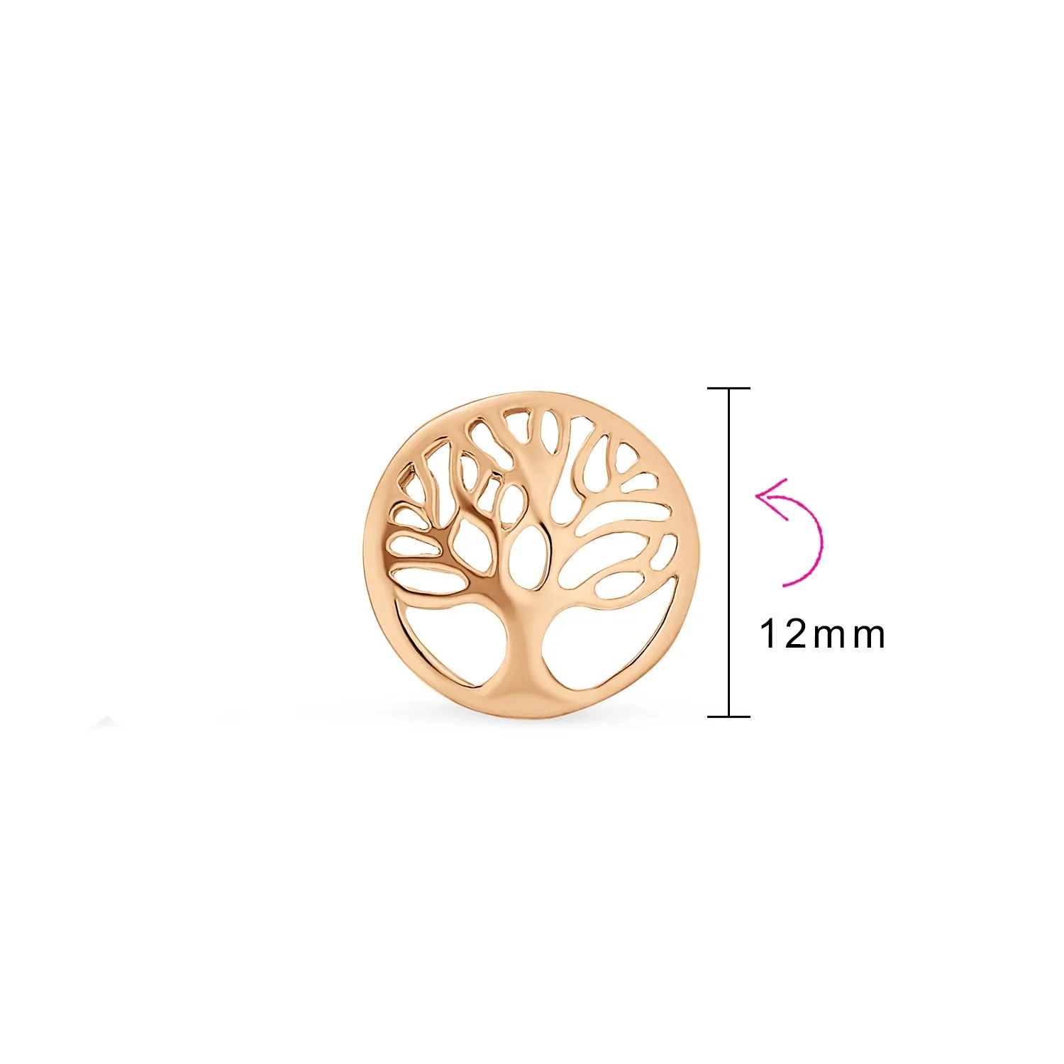 Family Oval Circle Wishing Tree of Life Drop Stud Earrings .925 Silver