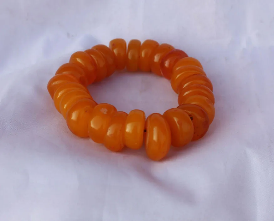 Flat Amber Wrist Mala