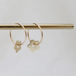 Flower Hoop Earrings | Brass & Gold Plate | by Jules & Clem