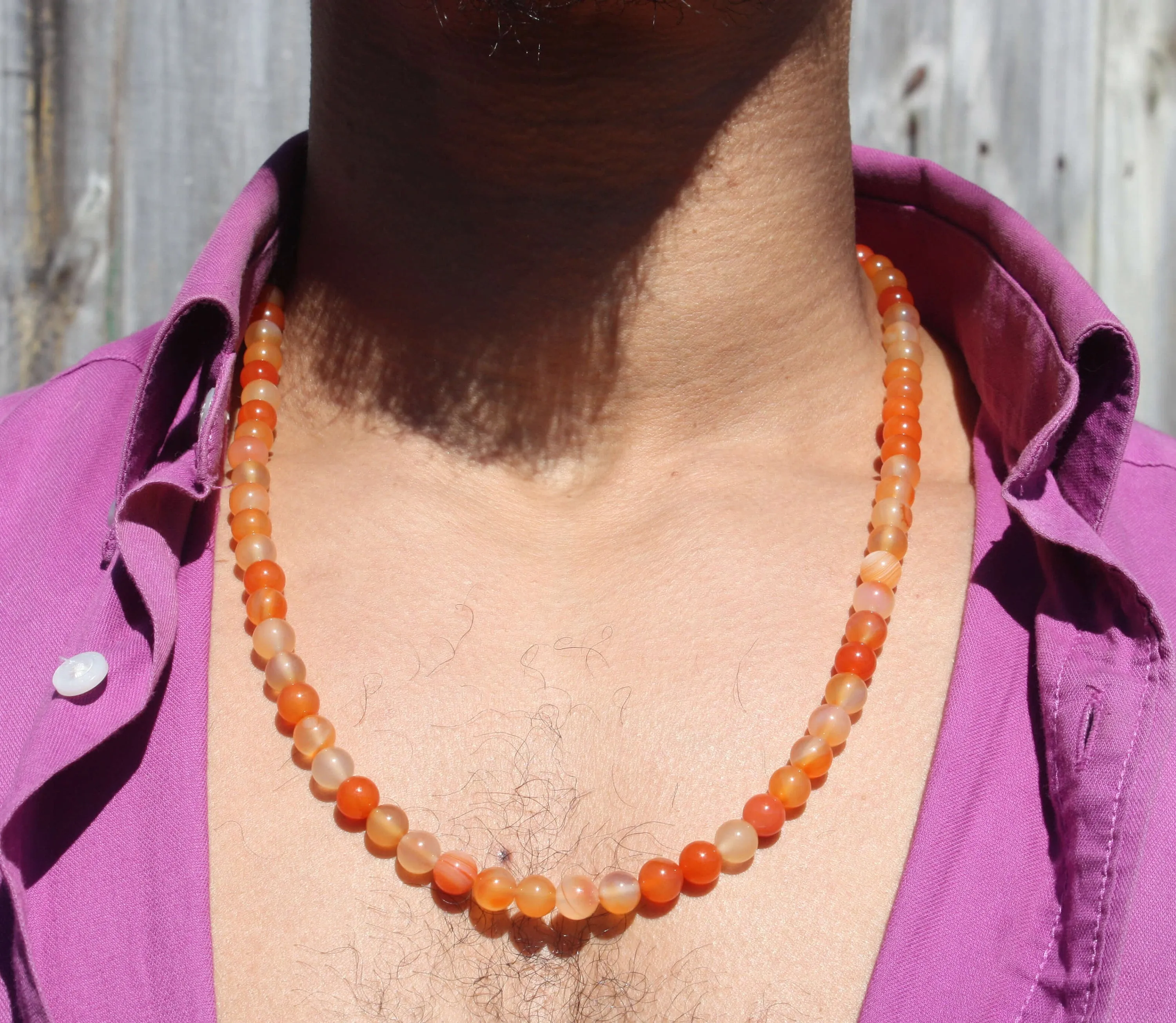 Genuine Carnelian Necklace Orange Mala Beads Natural Carnelian Crystal 8mm Beads Stabilizing Stone - Trust - Motivation - Healing Abuse