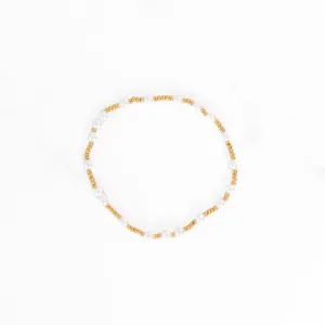 Gold Beaded Bracelet with Pearls