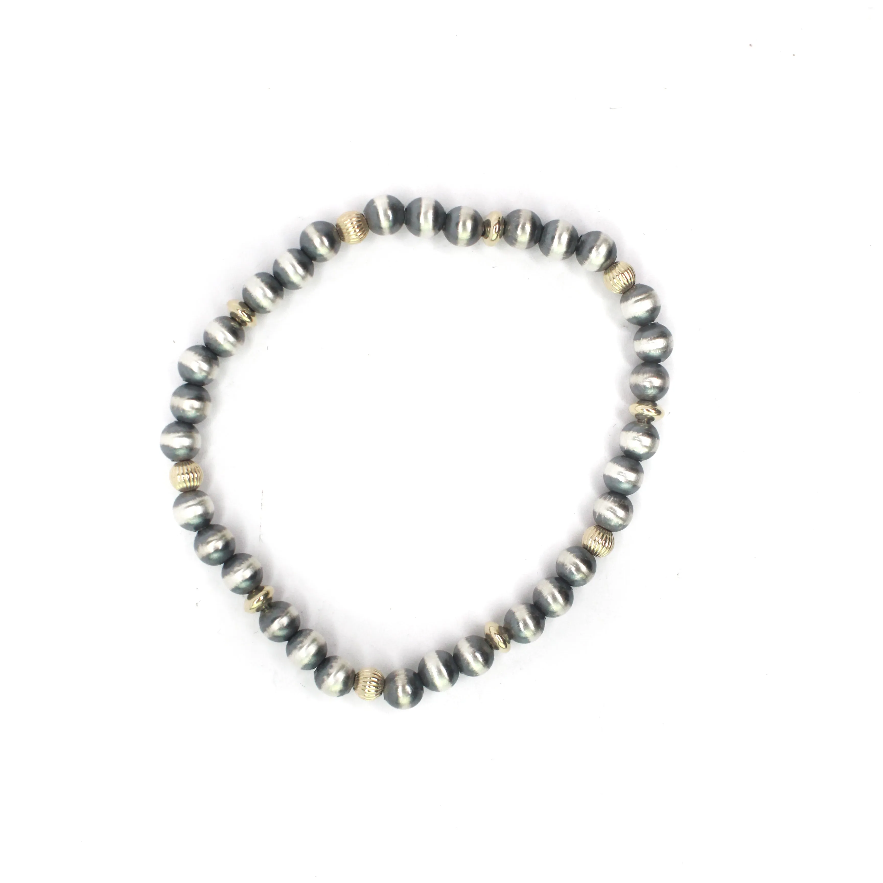 Gold Filled Textured 5mm Navajo Pearl Stretch